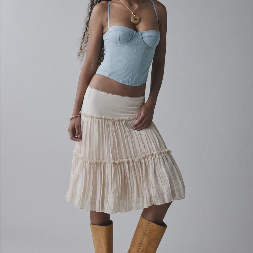 URBAN OUTFITTERS Out From Under Denim Corset Size M - Picture 2 of 3